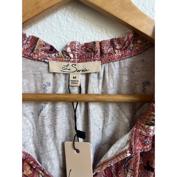 NWT Stitch Fix abstract print pink loose fitting top size medium - Picture 4 of 7